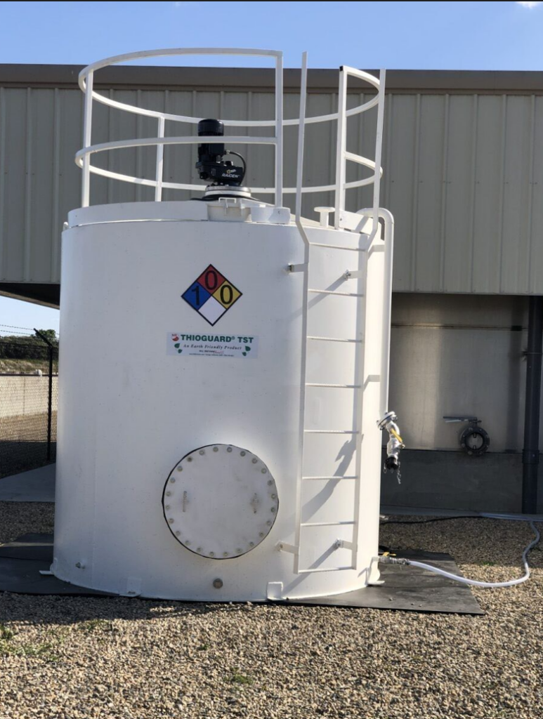 Sample chemical storage tank