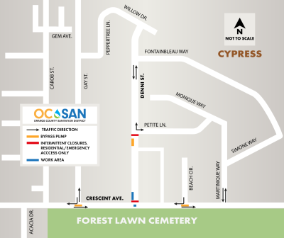 Construction route map in Cypress